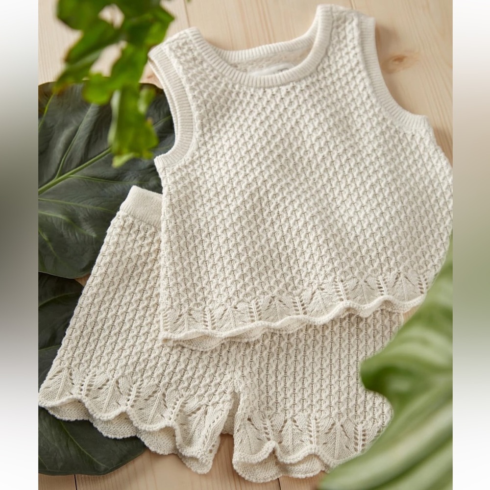 Little Planet 2-Piece Organic Cotton Crochet Knit Set